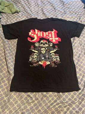 Ghost Band Black Graphic Tee - Red Logo
